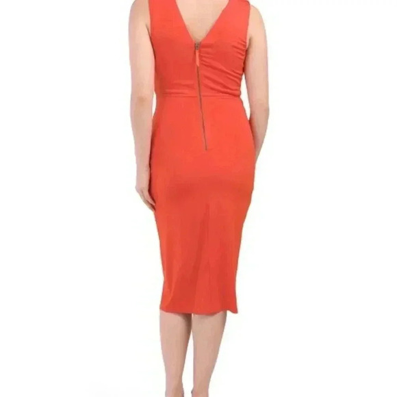 Sleeveless Criss Cross Neckline (Color: Coral) - Picture 2 of 2